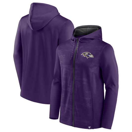 Men's Fanatics Purple Baltimore Ravens Ball Carrier Full-Zip Hoodie