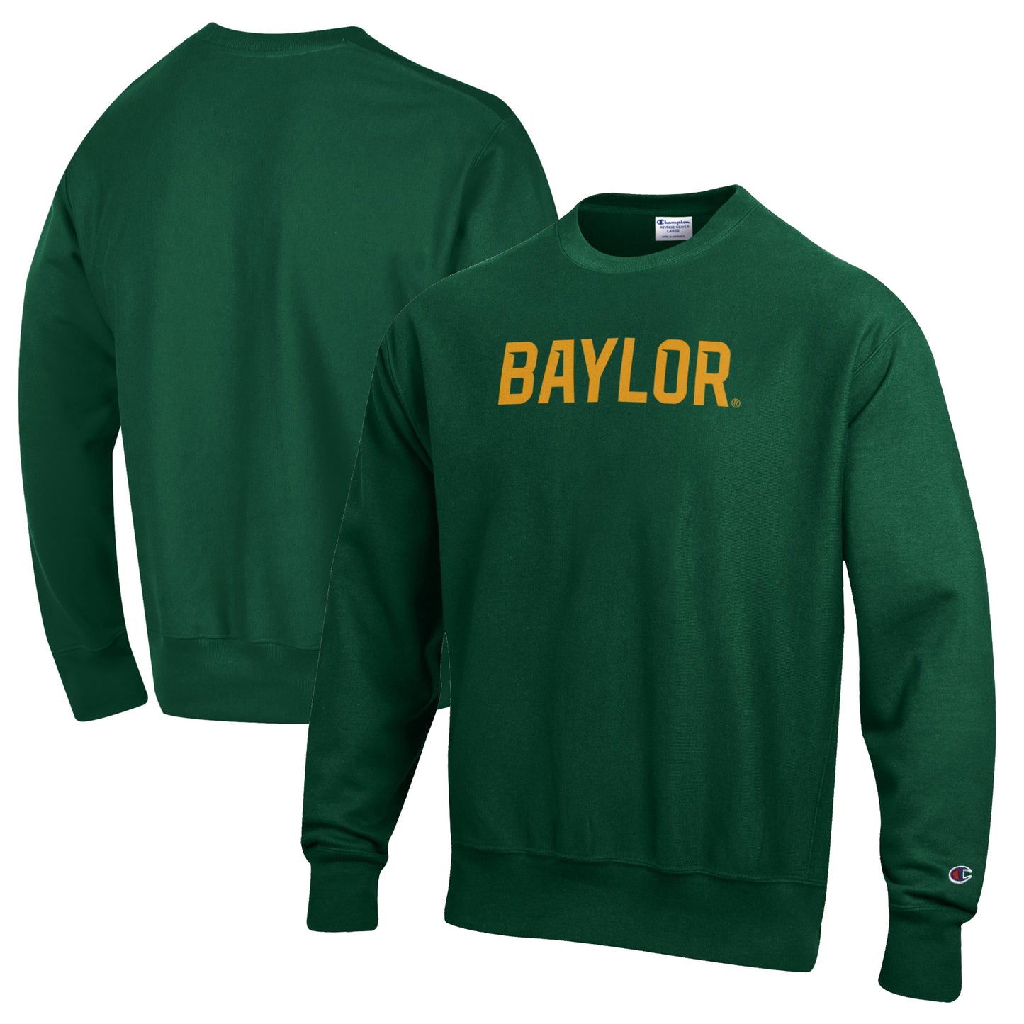 Men's Champion Green Baylor Bears Reverse Weave Fleece Crewneck Sweatshirt