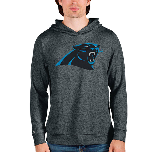 Men's Antigua Heathered Charcoal Carolina Panthers Team Absolute Pullover Hoodie