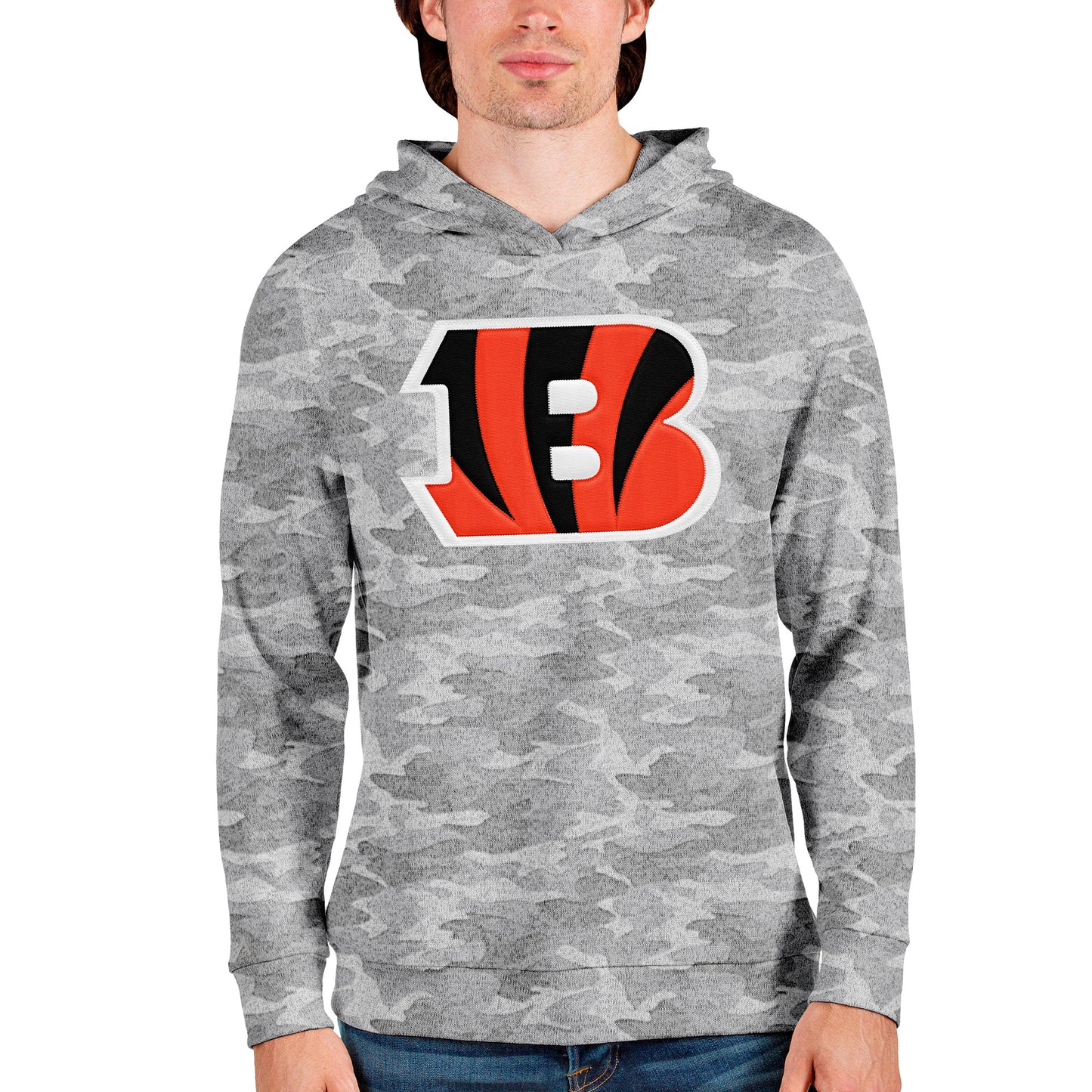 Men's Antigua Camo Cincinnati Bengals Team Absolute Pullover Hoodie