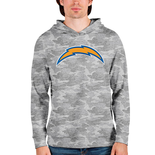 Men's Antigua Camo Los Angeles Chargers Team Absolute Pullover Hoodie