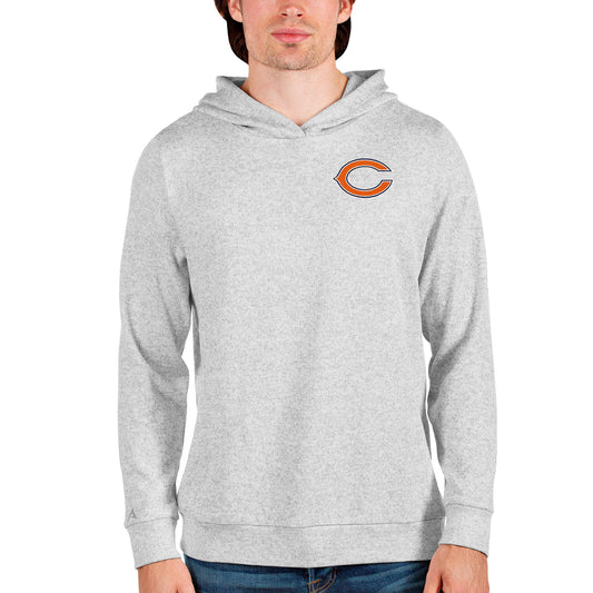 Men's Antigua Heathered Gray Chicago Bears Absolute Pullover Hoodie