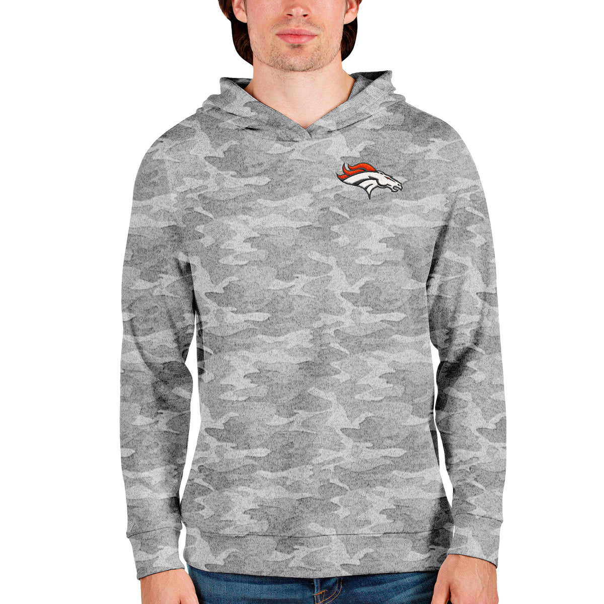 Men's Antigua Camo Denver Broncos Absolute Pullover Hoodie