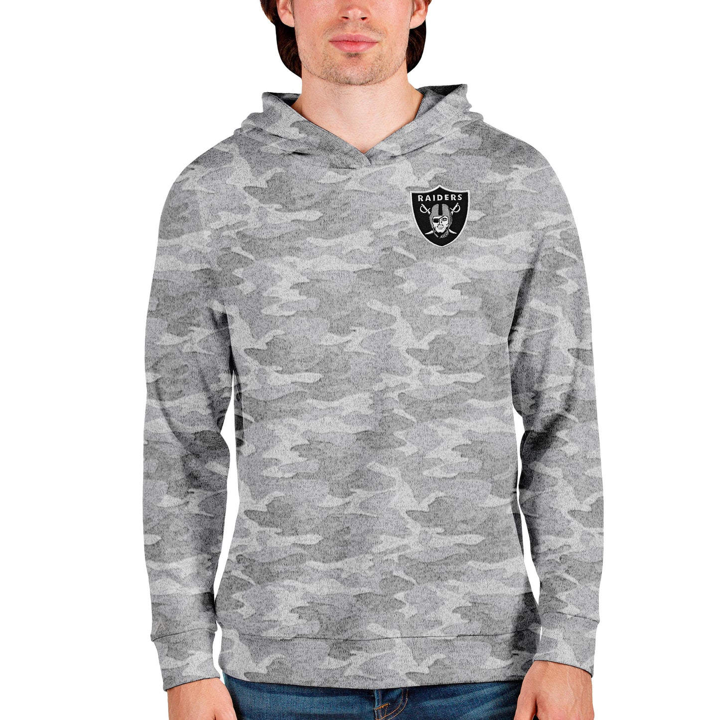 Men's Antigua Camo Las Vegas Raiders Absolute Pullover Hoodie