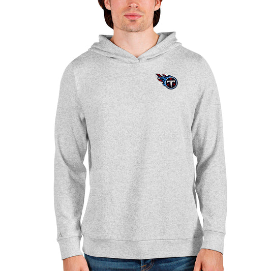 Men's Antigua Heathered Gray Tennessee Titans Absolute Pullover Hoodie