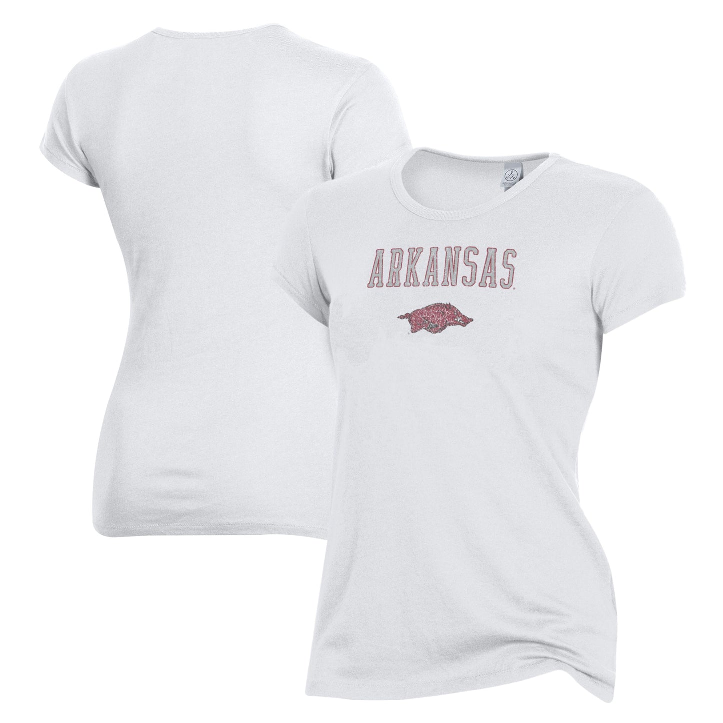 Women's Alternative Apparel White Arkansas Razorbacks Keepsake T-Shirt