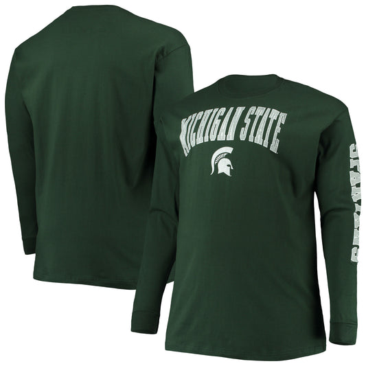 Men's Champion Green Michigan State Spartans Big & Tall 2-Hit Long Sleeve T-Shirt