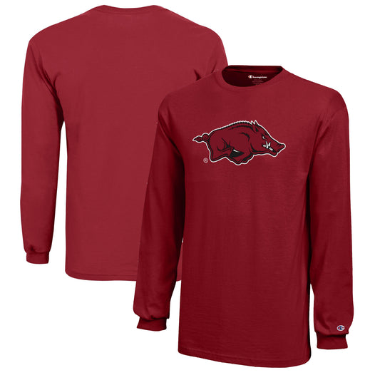 Youth Champion Cardinal Arkansas Razorbacks Jersey Long Sleeve T-Shirt