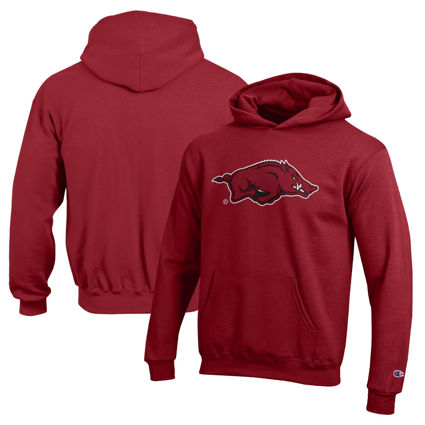 Youth Champion Cardinal Arkansas Razorbacks Eco Powerblend Pullover Hoodie