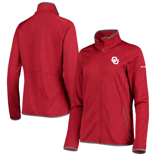 Women's Columbia Heathered Crimson Oklahoma Sooners Sapphire Trail Full-Zip Jacket