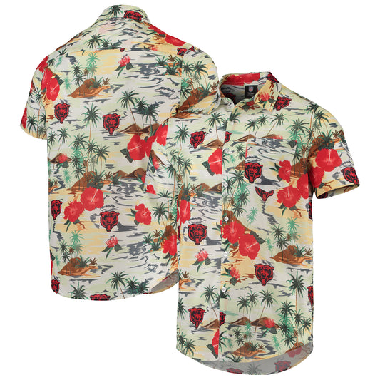 Men's FOCO Cream Chicago Bears Paradise Floral Button-Up Shirt