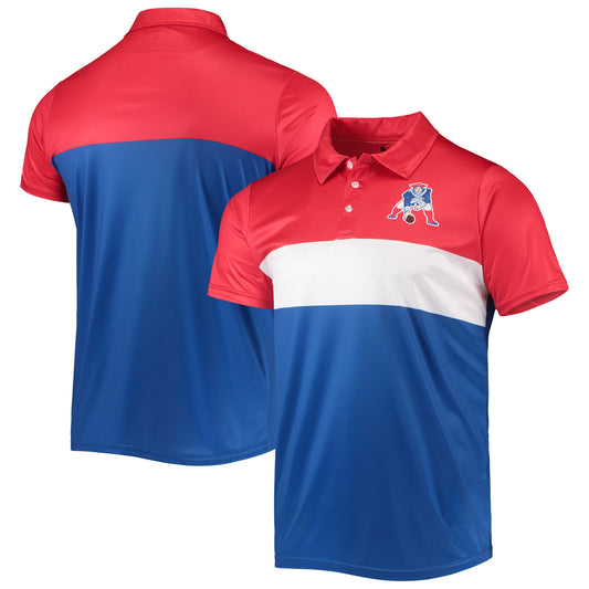 Men's FOCO Red/Royal New England Patriots Retro Colorblock Polo