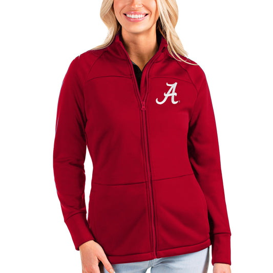 Women's Antigua Crimson Alabama Crimson Tide Links Full-Zip Golf Jacket