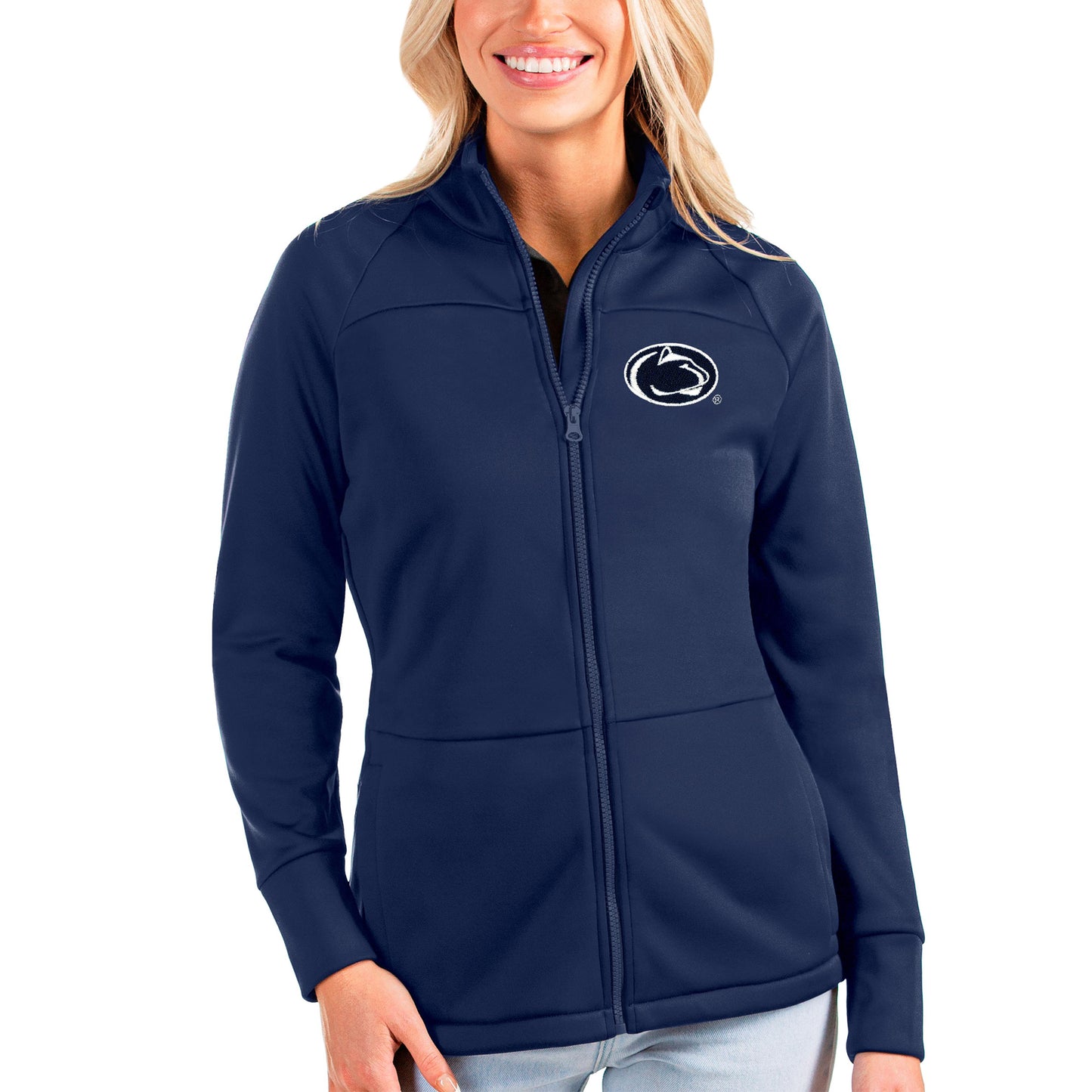 Women's Antigua Navy Penn State Nittany Lions Links Full-Zip Golf Jacket