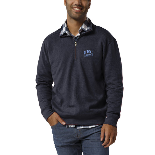 Men's League Collegiate Wear Heathered Navy North Carolina Tar Heels Heritage Quarter-Zip Pullover Jacket