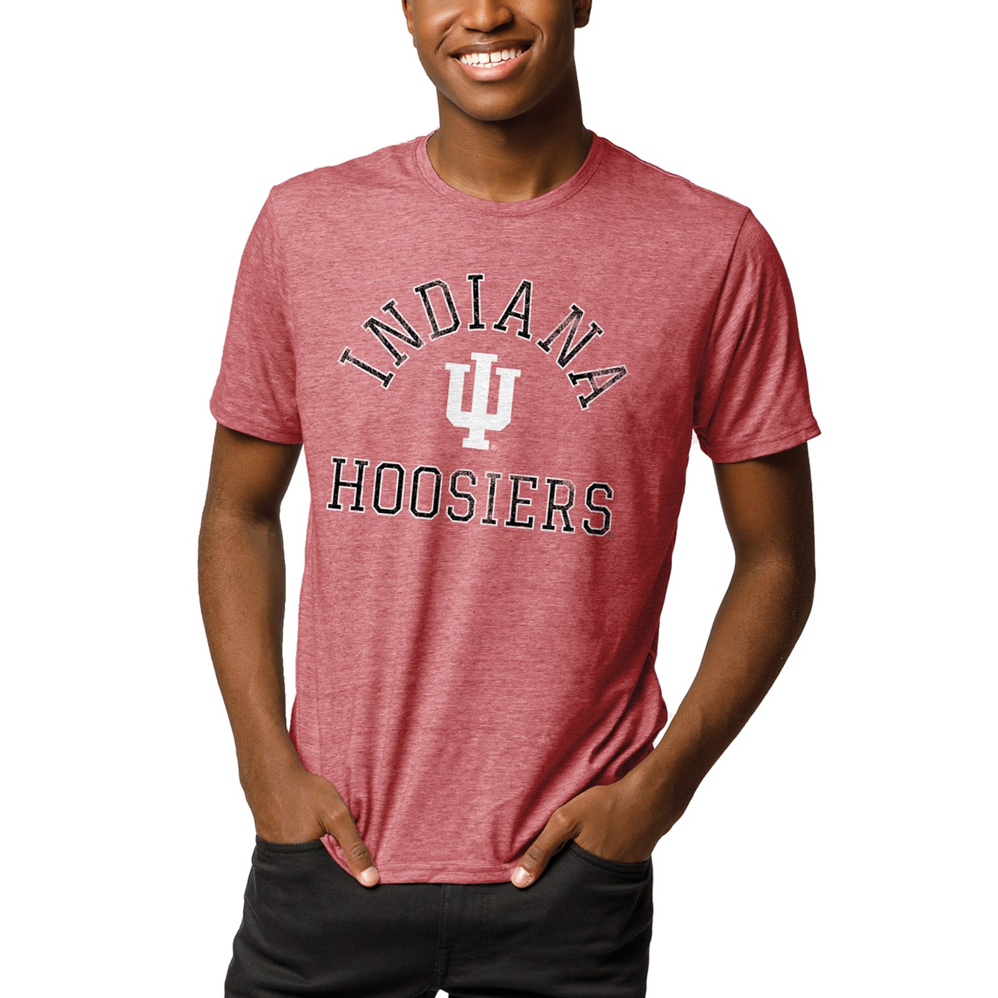 Men's League Collegiate Wear Heathered Crimson Indiana Hoosiers Reclaim T-Shirt