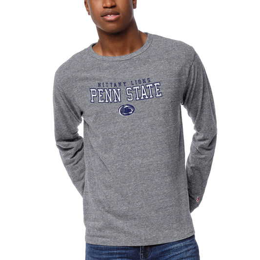 Men's League Collegiate Wear Heathered Gray Saint Joseph's Hawks Victory Falls Long Sleeve Tri-Blend T-Shirt