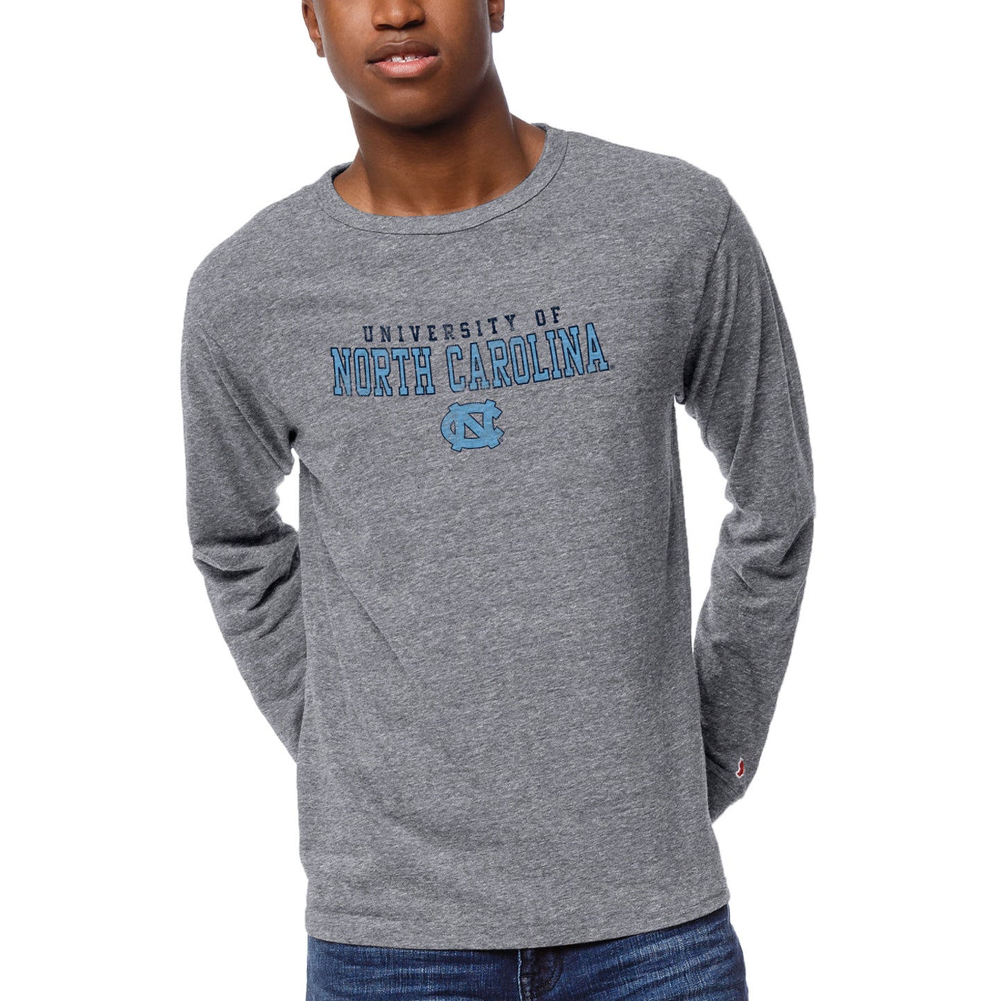 Men's League Collegiate Wear Heathered Gray Saint Joseph's Hawks Victory Falls Long Sleeve Tri-Blend T-Shirt