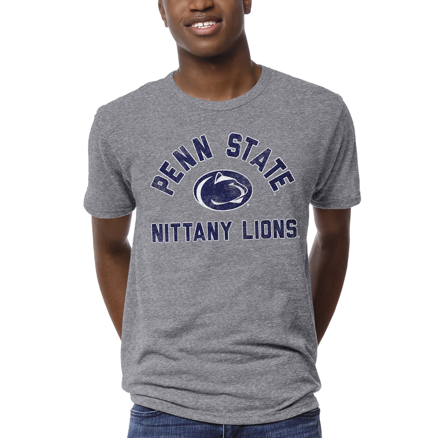Men's League Collegiate Wear Heather Gray Penn State Nittany Lions Victory Falls Tri-Blend T-Shirt