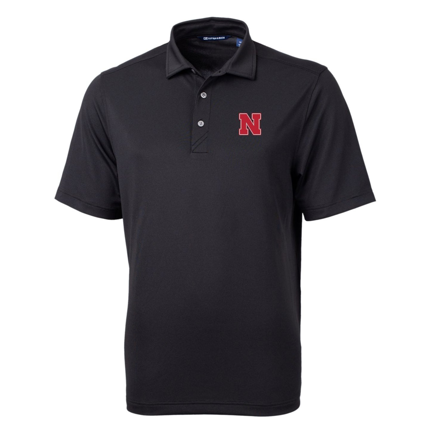 Men's Cutter & Buck Black Nebraska Huskers Big & Tall Virtue Eco Pique Recycled Polo