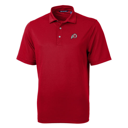 Men's Cutter & Buck Red Utah Utes Big & Tall Virtue Eco Pique Recycled Polo