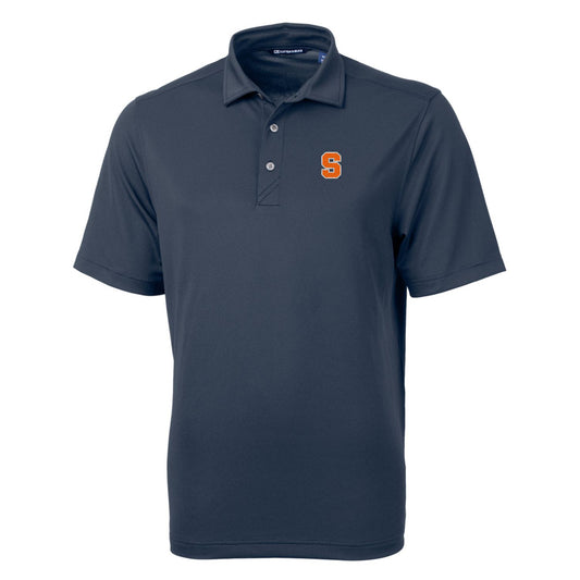 Men's Cutter & Buck Navy Syracuse Orange Big & Tall Virtue Eco Pique Recycled Polo