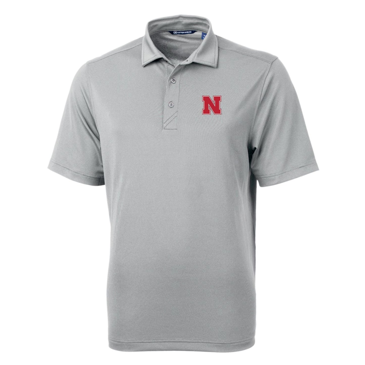 Men's Cutter & Buck Gray Nebraska Huskers Big & Tall Virtue Eco Pique Recycled Polo