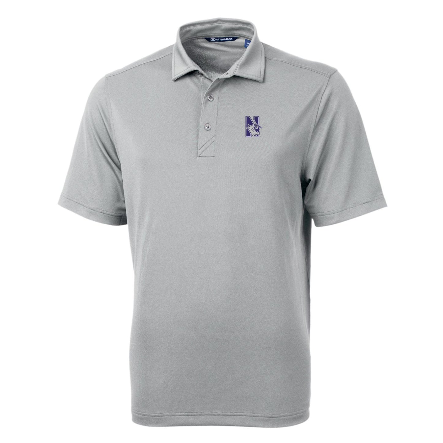 Men's Cutter & Buck Gray Northwestern Wildcats Big & Tall Virtue Eco Pique Recycled Polo