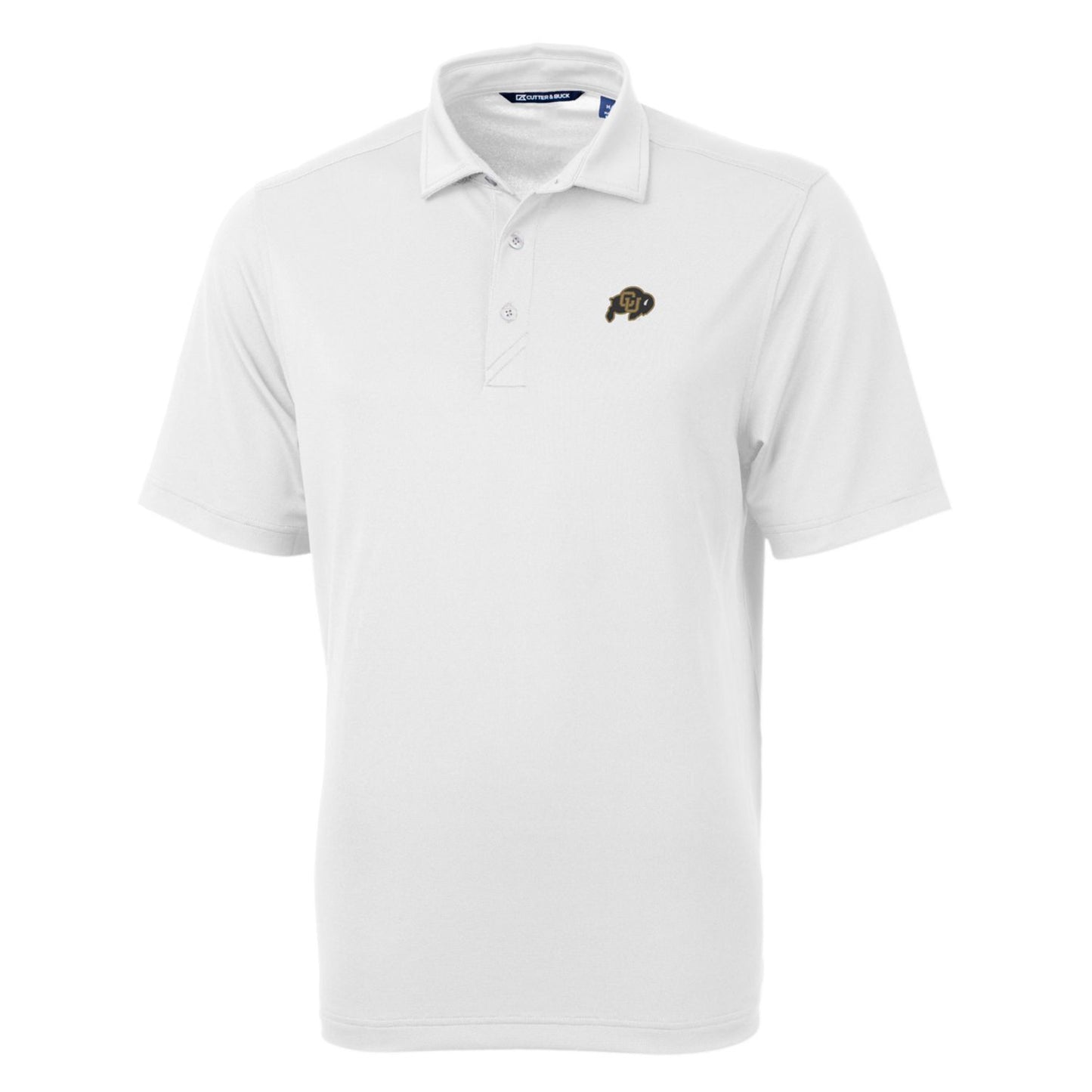 Men's Cutter & Buck White Colorado Buffaloes Big & Tall Virtue Eco Pique Recycled Polo