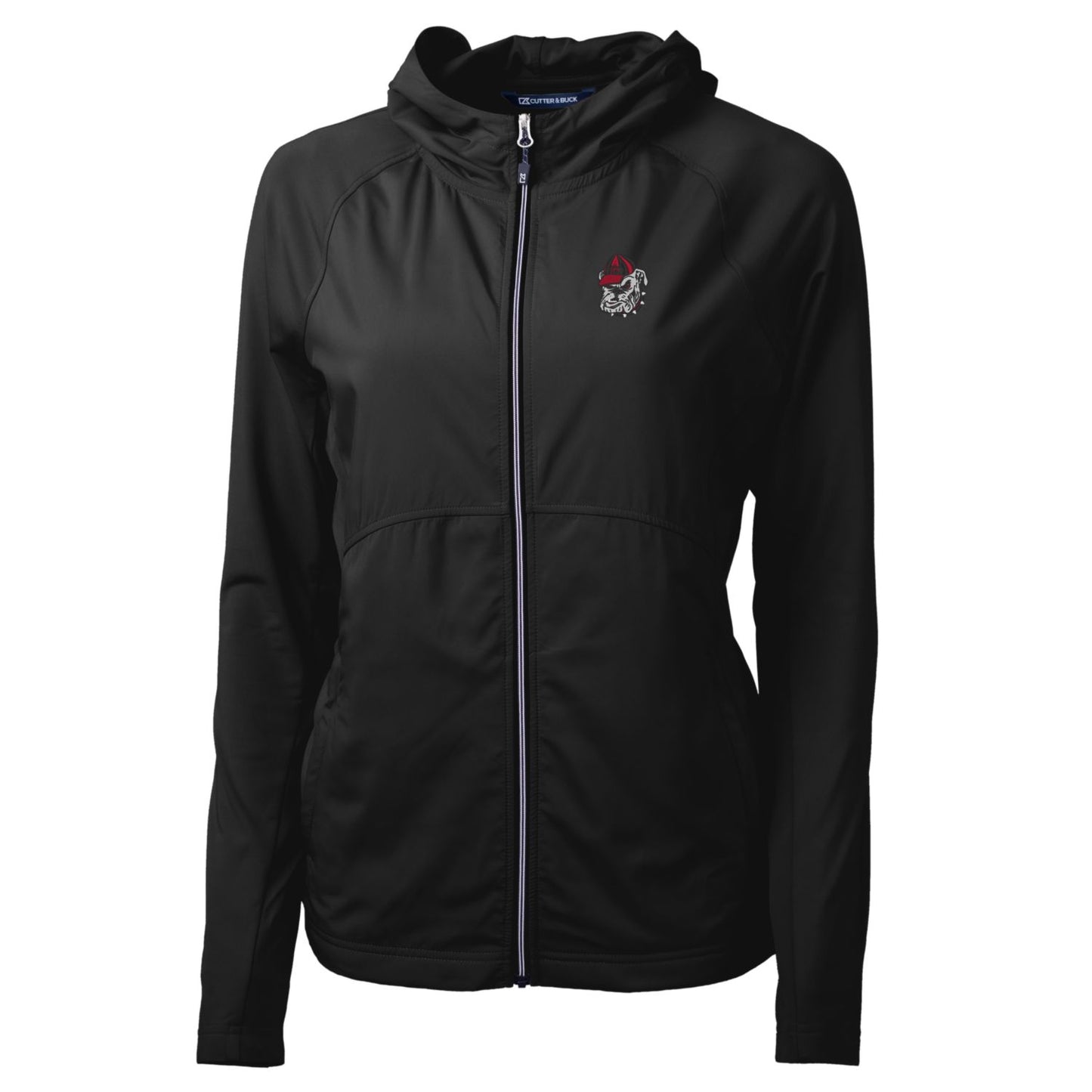Women's Cutter & Buck Black Georgia Bulldogs Adapt Eco Knit Full-Zip Jacket