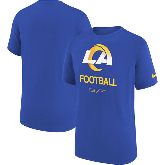 Youth Nike Royal Los Angeles Rams Sideline Legend Performance T-Shirt