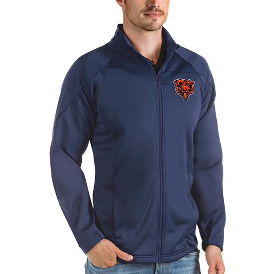 Men's Antigua Navy Chicago Bears Bear Head Links Full-Zip Golf Jacket