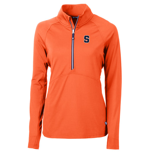 Women's Cutter & Buck Orange Syracuse Orange Adapt Eco Knit Half-Zip Pullover Jacket