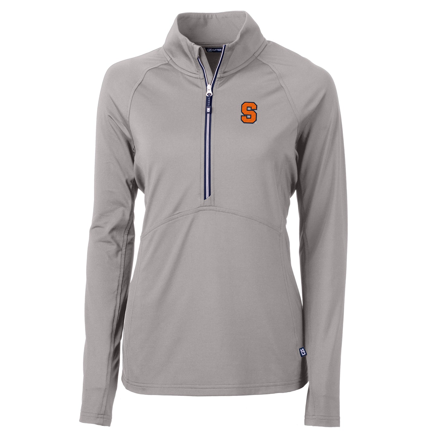 Women's Cutter & Buck Silver Syracuse Orange Adapt Eco Knit Half-Zip Pullover Jacket