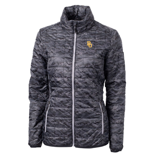 Women's Cutter & Buck Black Baylor Bears Eco Full-Zip Puffer Jacket