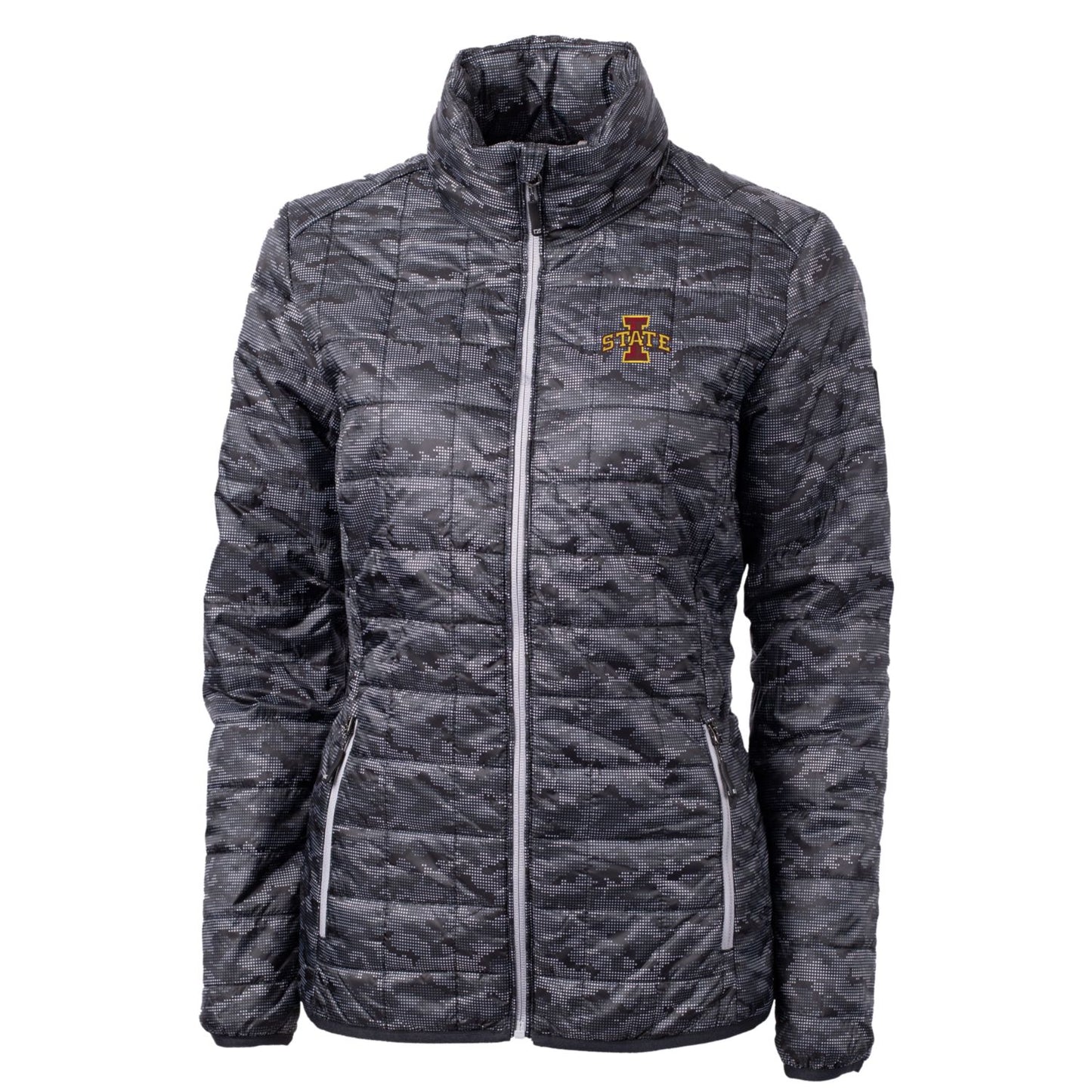 Women's Cutter & Buck Black Iowa State Cyclones Eco Full-Zip Puffer Jacket