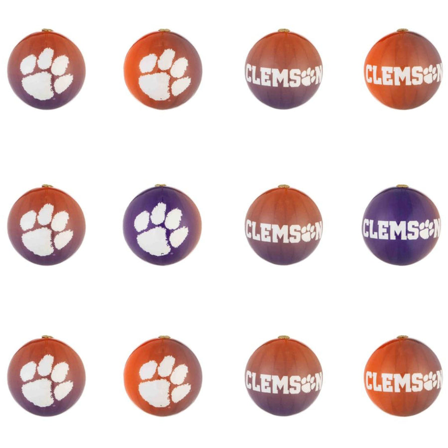 Clemson Tigers Holiday Ball Ornaments 12-Pack