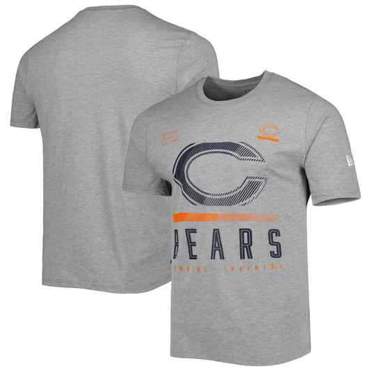 Men's New Era Heathered Gray Chicago Bears Combine Authentic Red Zone T-Shirt