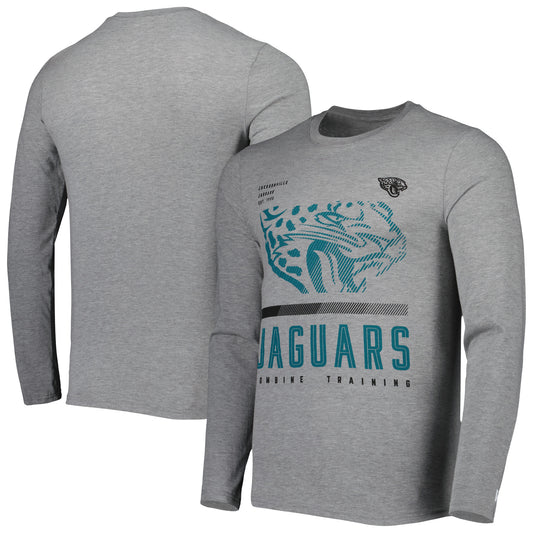 Men's New Era Heathered Gray Jacksonville Jaguars Combine Authentic Red Zone Long Sleeve T-Shirt