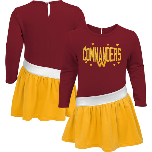 Girls Preschool Burgundy/Gold Washington Commanders Heart to Heart Jersey Dress