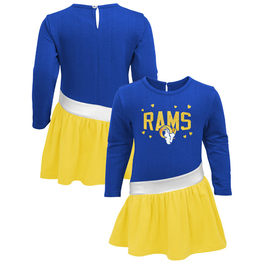 Girls Preschool Royal/Gold Los Angeles Rams Heart to Heart Jersey Dress