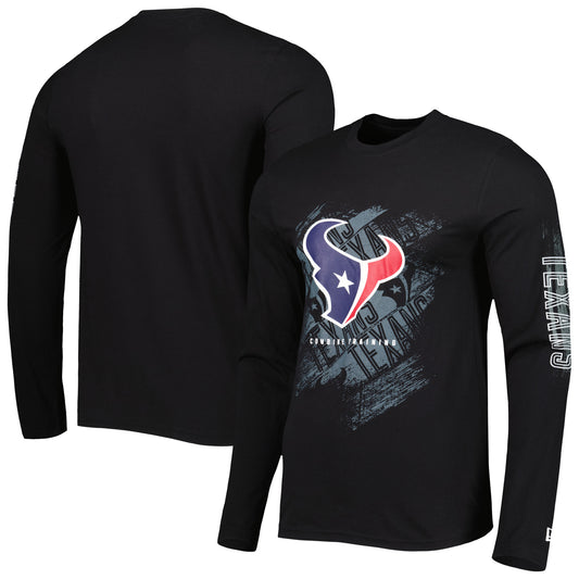 Men's New Era Black Houston Texans Combine Authentic Action Long Sleeve T-Shirt