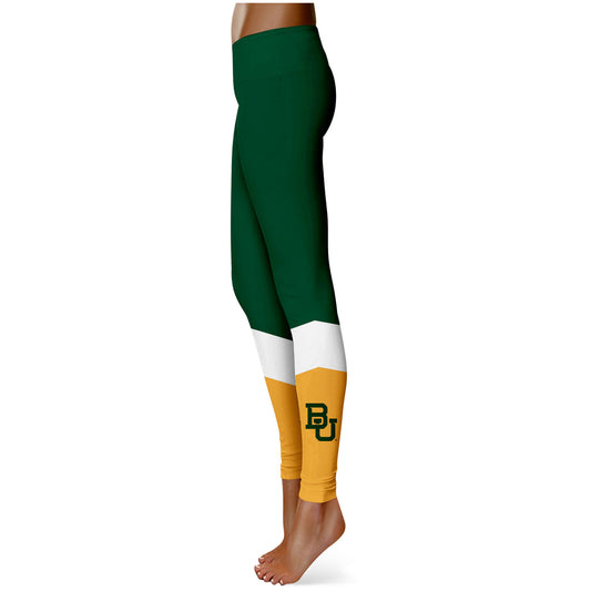 Women's Green Baylor Bears Plus Size Color Block Yoga Leggings