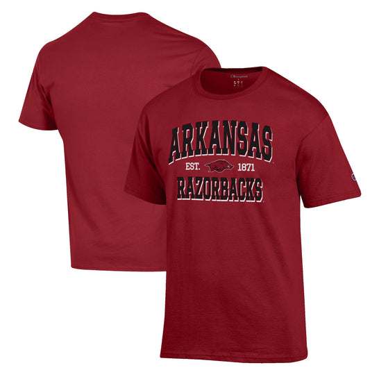 Men's Champion Cardinal Arkansas Razorbacks Est. Date Jersey T-Shirt