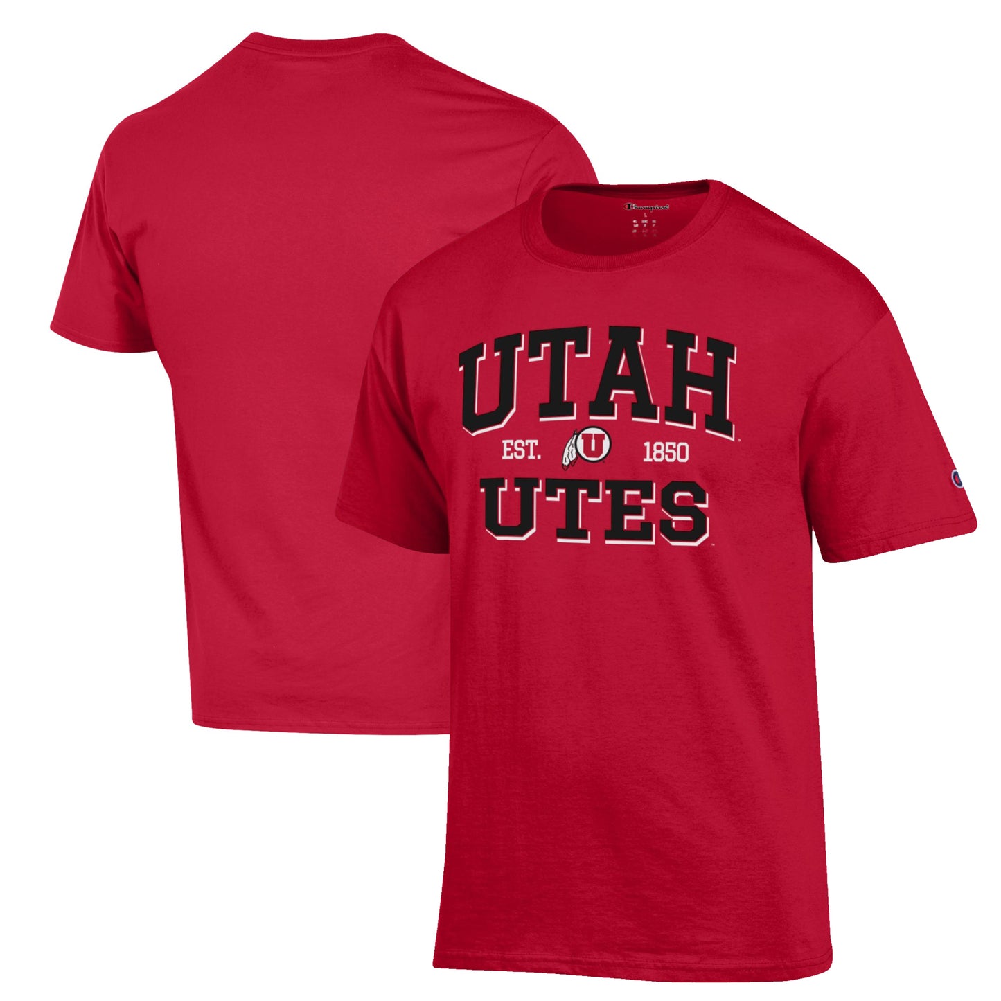 Men's Champion Red Utah Utes Est. Date Jersey T-Shirt