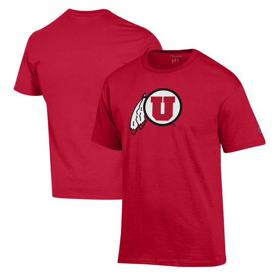 Men's Champion Red Utah Utes Primary Jersey T-Shirt