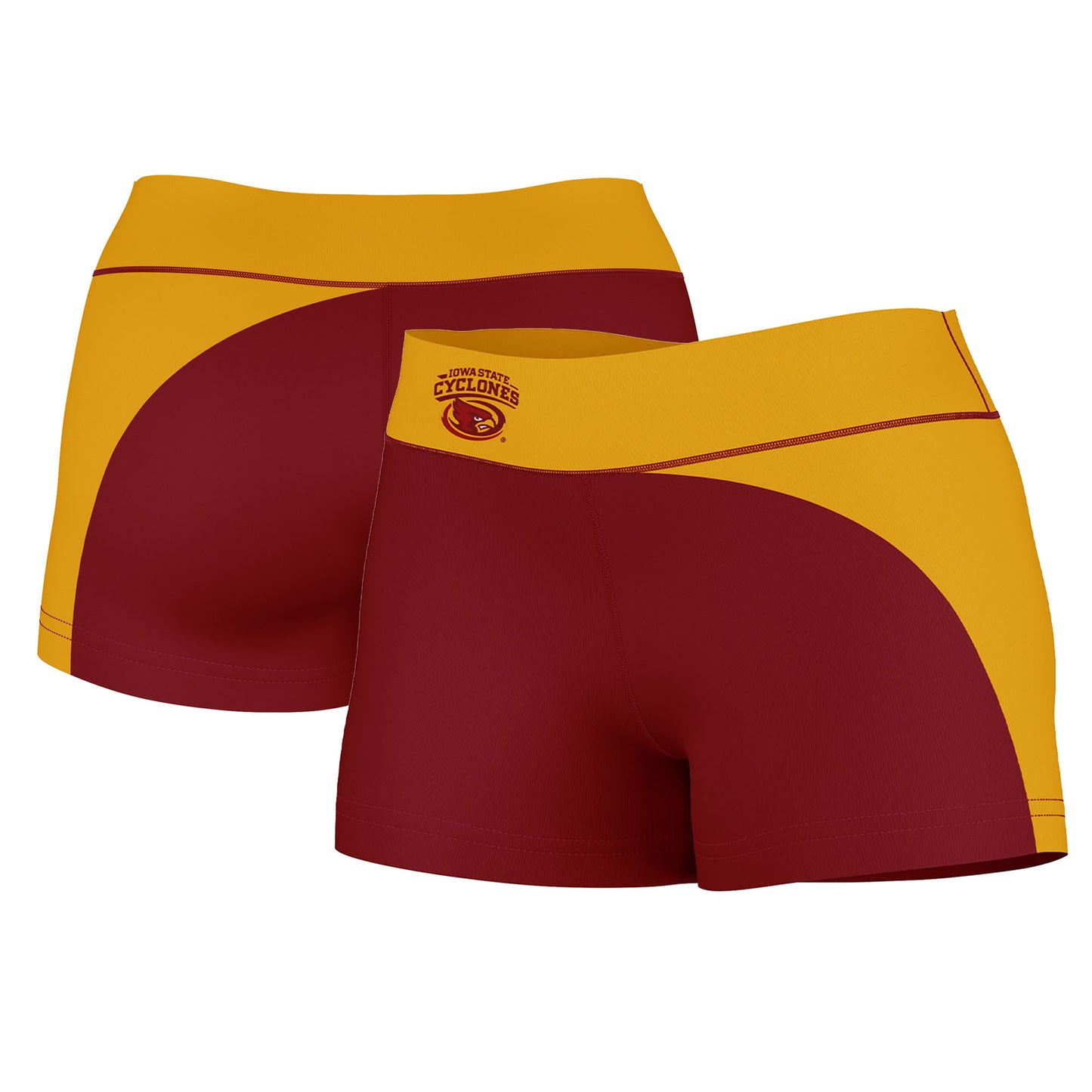 Women's Maroon/Gold Iowa State Cyclones Curve Side Shorties