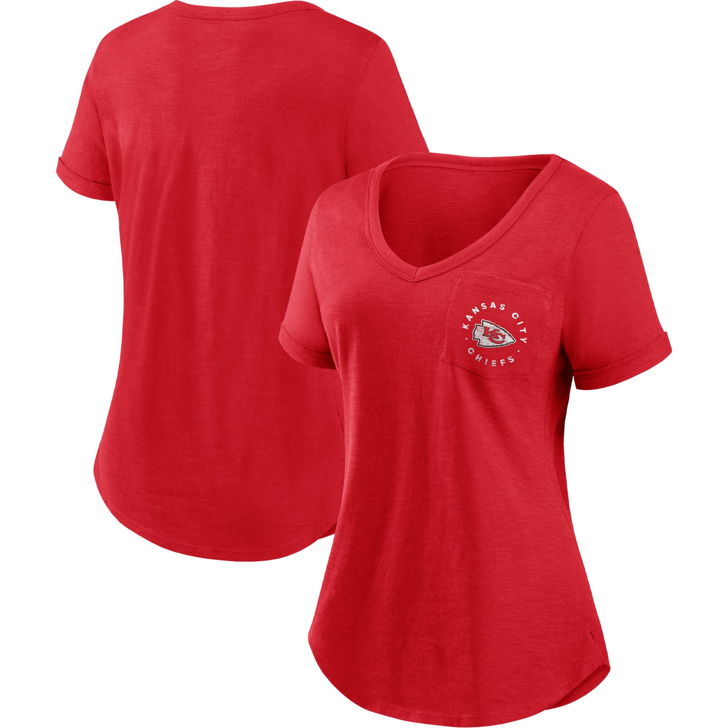 Women's Fanatics Red Kansas City Chiefs By The Rules V-Neck T-Shirt