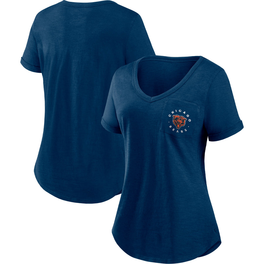 Women's Fanatics Navy Chicago Bears By The Rules V-Neck T-Shirt