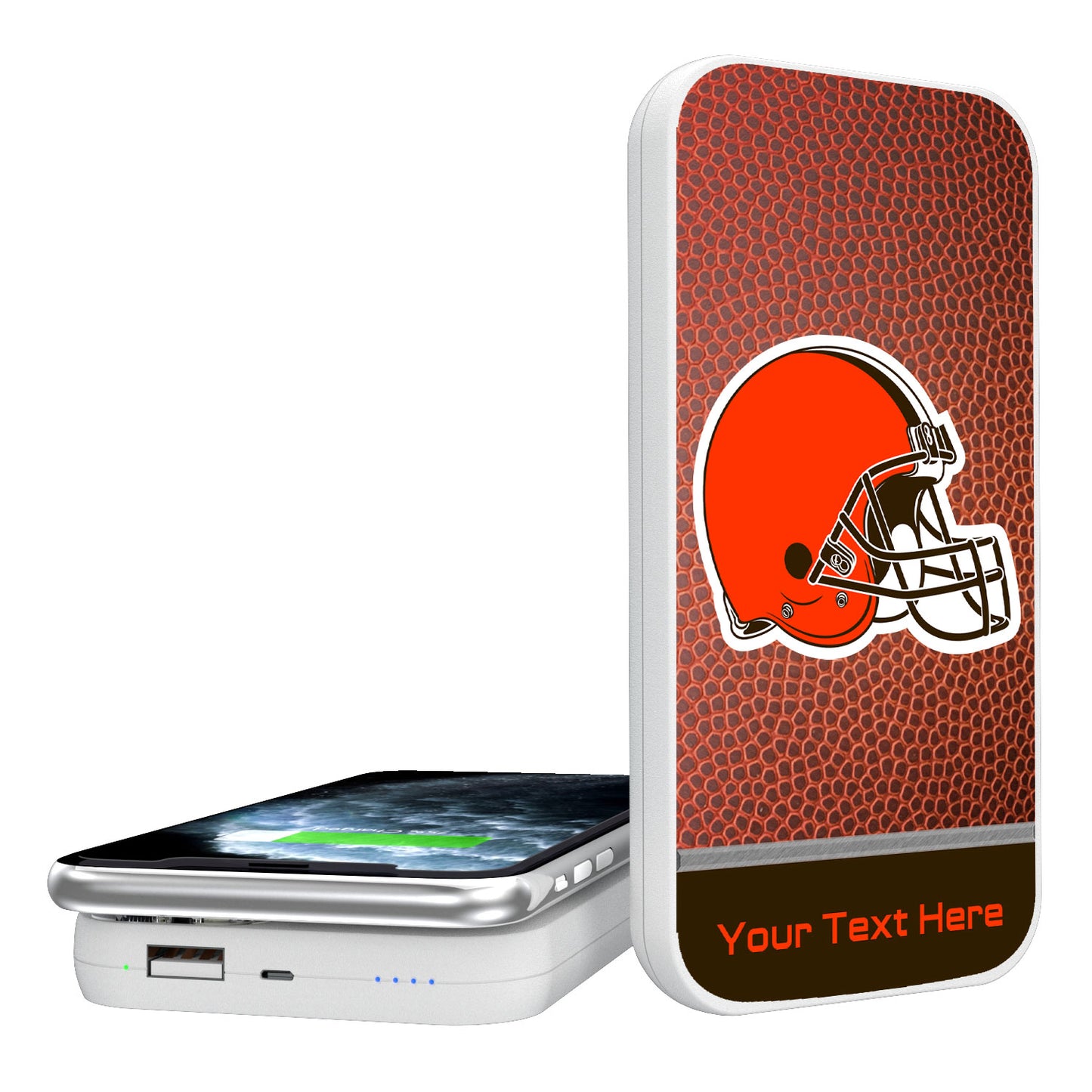 Cleveland Browns Personalized Football Design 5000 mAh Wireless Powerbank